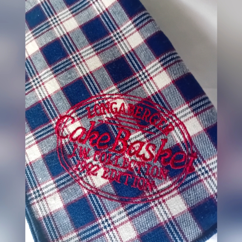 Longaberger Plaid Fabric Cake Basket Liner